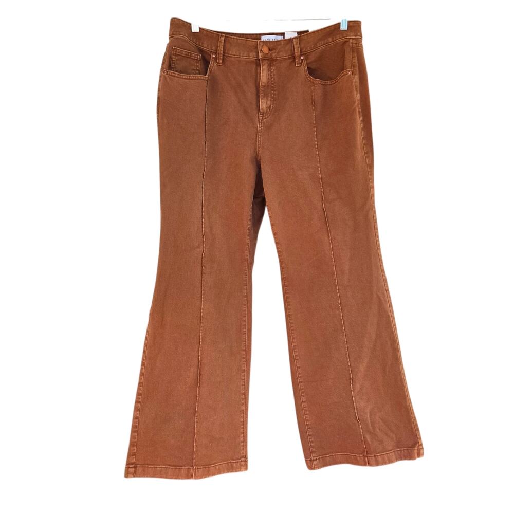 Lane Bryant Rust Brown Front Seam Flare Jean Size 16 NWT